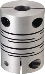 NBK - 9.525 to 12mm Bore, Clamp Style One Piece Slit Type Flexible Coupling - 32mm OD, 41mm OAL, Aluminum Alloy, Clamp Style - Americas Industrial Supply