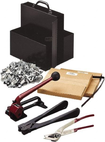 Nifty Products - Strapping Kits Type: Portable Strapping Kit Contents: (2)Steel Coils; Galvanized Steel Seals; Steel Cutter; 3/4" Crimper - Americas Industrial Supply