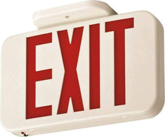 Lithonia Lighting - 1 Face, 0.8 Watt, White, Thermoplastic, LED, Illuminated Exit Sign - 120/277 VAC, Nickel Cadmium, Surface Mounted, Wall Mounted - Americas Industrial Supply