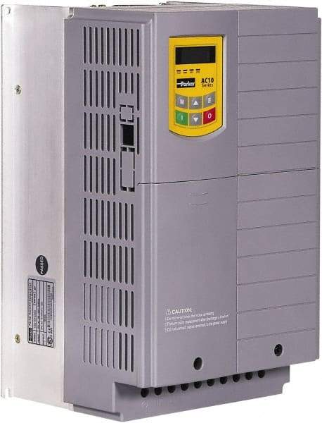 Parker - Three Phase, 480 Volt, 30 hp, Variable Frequency Drive - 8.07" Wide x 7.71" Deep x 13" High, IP20 - Americas Industrial Supply