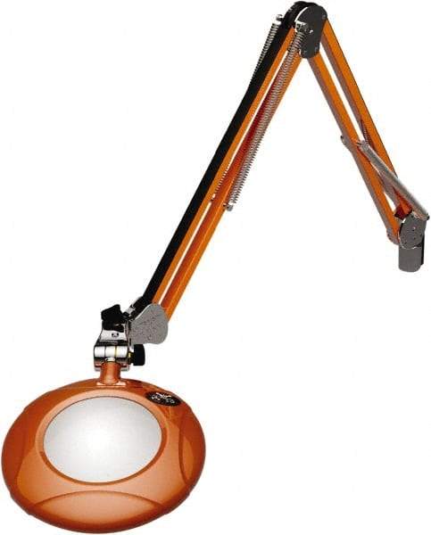 O.C. White - 43 Inch, Spring Suspension, Clamp on, LED, Brilliant Orange, Magnifying Task Light - 8 Watt, 7.5 and 15 Volt, 2x Magnification, 5 Inch Long - Americas Industrial Supply