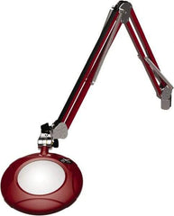 O.C. White - 43 Inch, Spring Suspension, Clamp on, LED, Blaze Red, Magnifying Task Light - 8 Watt, 7.5 and 15 Volt, 2x Magnification, 5 Inch Long - Americas Industrial Supply