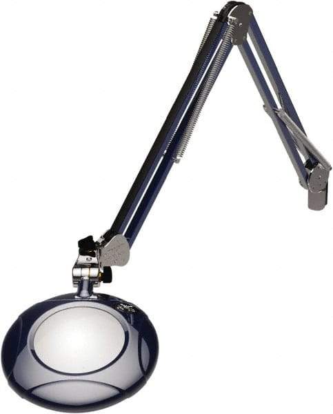 O.C. White - 43 Inch, Spring Suspension, Clamp on, LED, Spectre Blue, Magnifying Task Light - 8 Watt, 7.5 and 15 Volt, 2x Magnification, 5 Inch Long - Americas Industrial Supply