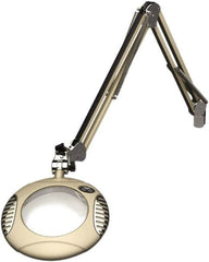 O.C. White - 43 Inch, Spring Suspension, Clamp on, LED, White, Magnifying Task Light - 8 Watt, 7.5 and 15 Volt, 2x Magnification, 6 Inch Long - Americas Industrial Supply