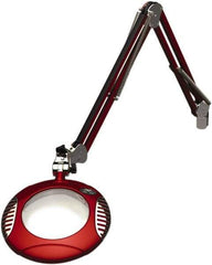 O.C. White - 43 Inch, Spring Suspension, Clamp on, LED, Blaze Red, Magnifying Task Light - 8 Watt, 7.5 and 15 Volt, 2x Magnification, 6 Inch Long - Americas Industrial Supply