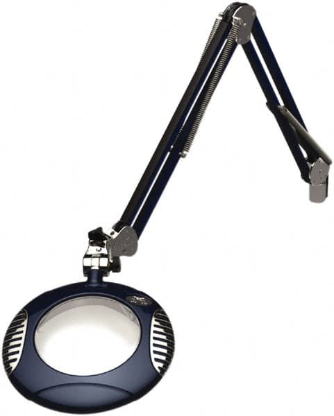 O.C. White - 43 Inch, Spring Suspension, Clamp on, LED, Spectre Blue, Magnifying Task Light - 8 Watt, 7.5 and 15 Volt, 2x Magnification, 6 Inch Long - Americas Industrial Supply