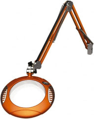 O.C. White - 43 Inch, Spring Suspension, Clamp on, LED, Brilliant Orange, Magnifying Task Light - 8 Watt, 7.5 and 15 Volt, 2x Magnification, 5-1/4 Inch Wide, 7-1/2 Inch Long - Americas Industrial Supply