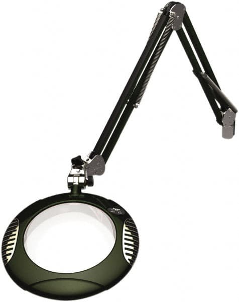 O.C. White - 43 Inch, Spring Suspension, Clamp on, LED, Racing Green, Magnifying Task Light - 8 Watt, 7.5 and 15 Volt, 2x Magnification, 5-1/4 Inch Wide, 7-1/2 Inch Long - Americas Industrial Supply