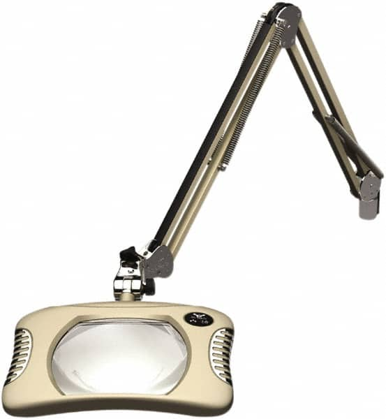 O.C. White - 43 Inch, Spring Suspension, Clamp on, LED, White, Magnifying Task Light - 8 Watt, 7.5 and 15 Volt, 2x Magnification, 5-1/4 Inch Wide, 7 Inch Long - Americas Industrial Supply