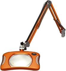 O.C. White - 43 Inch, Spring Suspension, Clamp on, LED, Brilliant Orange, Magnifying Task Light - 8 Watt, 7.5 and 15 Volt, 2x Magnification, 5-1/4 Inch Wide, 7 Inch Long - Americas Industrial Supply