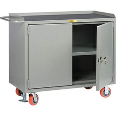 Little Giant - 3,600 Lb Capacity, 2 Door Mobile Service Bench - 41" Wide x 24" Deep x 43" High, Steel, Gray - Americas Industrial Supply