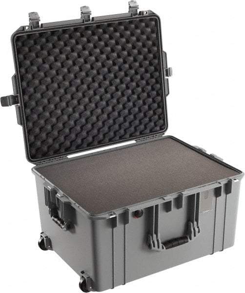 Pelican Products, Inc. - 20-21/32" Wide x 14-7/8" High, Aircase w/Foam & Wheels - Silver - Americas Industrial Supply