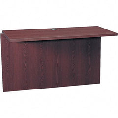 Hon - Woodgrain Laminate Return/Bridge Shell Desk - 47" Wide x 24" Deep x 29-1/2" High, Mahogany - Americas Industrial Supply