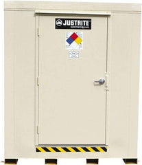 Justrite - 4 Drum, 71 Gal Sump Capacity, Locker - 6' Long x 5-1/2' Wide x 6.25' High, Galvanized Steel - Americas Industrial Supply