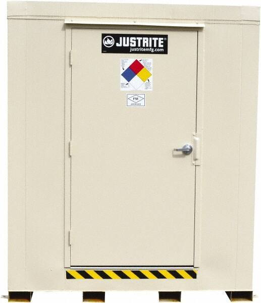 Justrite - 16 Drum, 288 Gal Sump Capacity, Locker - 10' Long x 9-1/2' Wide x 8.08' High, Galvanized Steel - Americas Industrial Supply