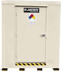 Justrite - 12 Drum, 221 Gal Sump Capacity, Locker - 7.33' Long x 10' Wide x 8.08' High, Galvanized Steel - Americas Industrial Supply