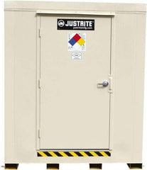 Justrite - 6 Drum, 116 Gal Sump Capacity, Locker - 8' Long x 5-1/2' Wide x 8.08' High, Galvanized Steel - Americas Industrial Supply