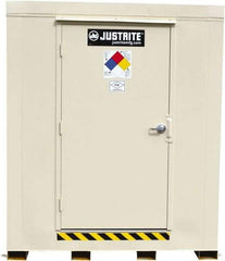 Justrite - 4 Drum, 80 Gal Sump Capacity, Locker - 6' Long x 5-1/2' Wide x 6.25' High, Galvanized Steel - Americas Industrial Supply