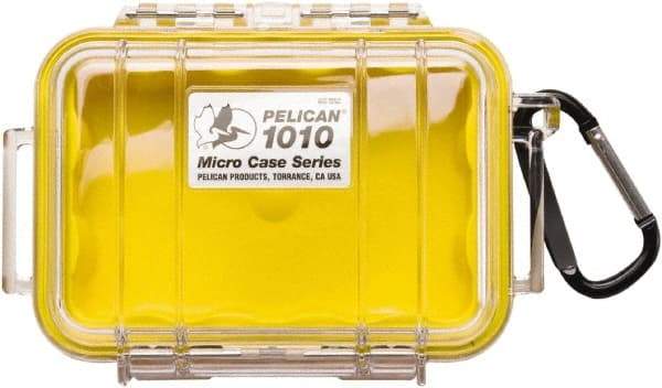 Pelican Products, Inc. - 4-1/16" Wide x 2-1/8" High, Clamshell Hard Case - Clear/Yellow, Polycarbonate - Americas Industrial Supply