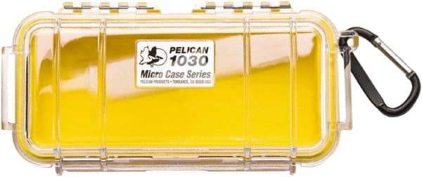 Pelican Products, Inc. - 3-7/8" Wide x 2-7/16" High, Clamshell Hard Case - Clear/Yellow, Polycarbonate - Americas Industrial Supply