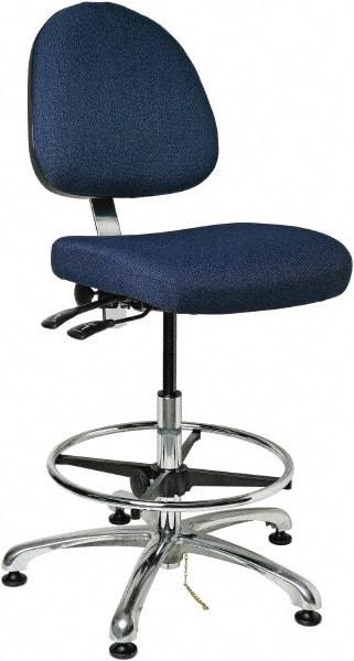 Bevco - 19 to 26-1/2" High Adjustable Height Swivel Stool - 27" Wide x 27" Deep, 100% Olefin Seat, Navy - Americas Industrial Supply