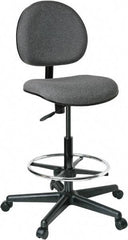 Bevco - 21 to 31" High Adjustable Height Swivel Stool - 27" Wide x 27" Deep, 100% Olefin Seat, Gray - Americas Industrial Supply