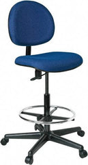 Bevco - 21 to 31" High Adjustable Height Swivel Stool - 27" Wide x 27" Deep, 100% Olefin Seat, Blue - Americas Industrial Supply