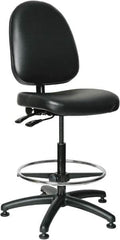 Bevco - 24 to 34" High Adjustable Height Swivel Stool - 27" Wide x 27" Deep, Vinyl Seat, Black - Americas Industrial Supply