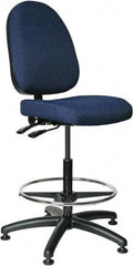 Bevco - 24 to 34" High Adjustable Height Swivel Stool - 27" Wide x 27" Deep, 100% Olefin Seat, Navy - Americas Industrial Supply