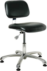 Bevco - 17 to 22" High Adjustable Height Swivel Stool - 25" Wide x 25" Deep, Vinyl Seat, Black - Americas Industrial Supply