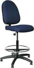 Bevco - 24 to 34" High Adjustable Height Swivel Stool - 27" Wide x 27" Deep, 100% Olefin Seat, Navy - Americas Industrial Supply