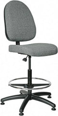 Bevco - 24 to 34" High Adjustable Height Swivel Stool - 27" Wide x 27" Deep, 100% Olefin Seat, Gray - Americas Industrial Supply