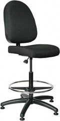 Bevco - 24 to 34" High Adjustable Height Swivel Stool - 27" Wide x 27" Deep, 100% Olefin Seat, Black - Americas Industrial Supply