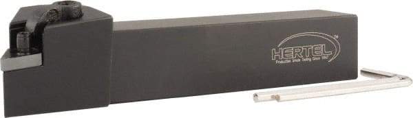 Hertel - MDJN, Left Hand Cut, 1-1/4" Shank Height x 1-1/4" Shank Width, Negative Rake Indexable Turning Toolholder - 6" OAL, DN..432 Insert Compatibility, Series Multi-Option - Americas Industrial Supply