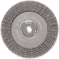 ‎Vortec Pro 4″ Narrow Face Crimped Wire Wheel, .014″ Steel Fill, 5/8″-11 UNC Nut, Retail Pack - Americas Industrial Supply