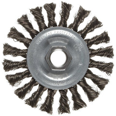 ‎Vortec Pro 4″ Knot Wire Wheel, Standard Twist, .014″ Steel Fill, 5/8″-11 UNC Nut, Retail Pack - Americas Industrial Supply