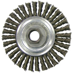 ‎Vortec Pro 6″ Knot Wire Wheel, Standard Twist, .025″ Steel Fill, 5/8″-11 UNC Nut, Retail Pack - Americas Industrial Supply