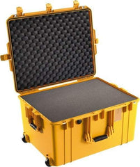 Pelican Products, Inc. - 20-21/32" Wide x 14-7/8" High, Aircase w/Foam & Wheels - Yellow - Americas Industrial Supply