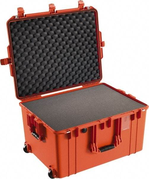 Pelican Products, Inc. - 20-21/32" Wide x 14-7/8" High, Aircase w/Foam & Wheels - Orange - Americas Industrial Supply