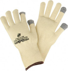 PRO-SAFE - Size L (9), ANSI Cut Lvl 4, 13-Guage Knit Cut Resistant Gloves - 9.75" Long, Yellow/Gray, Paired - Americas Industrial Supply