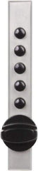 Kaba Access - 5/8 to 7/8" Door Thickness, Satin Chrome Pushbutton Knob Lockset - 1 Code, Zamak3, Nonkey Override Cylinder - Americas Industrial Supply