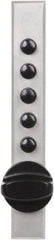 Kaba Access - 5/8 to 7/8" Door Thickness, Satin Chrome Pushbutton Knob Lockset - 1 Code, Zamak3, Key-in Lever Cylinder - Americas Industrial Supply