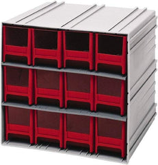 Quantum Storage - 12 Drawer, 12 Compartment, Small Parts Drawer Cabinet System - 11-3/8" Deep x 11-3/4" Wide x 11" High - Americas Industrial Supply