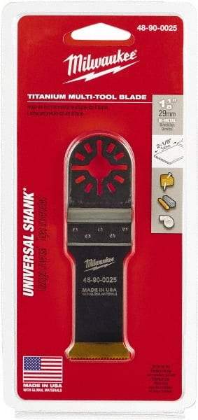 Milwaukee Tool - Rotary Multi-Material Blade - 1-1/8" Cutting Diam, TiAlN Finish, Use with Milwaukee Multi-Tool - Americas Industrial Supply