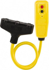 Tower - 3 Outlets, 125 Volt, 15 Amp, Yellow, GFCI Plug and Triple Tap - 5-15P, 5-15R NEMA Configuration, 2 Ft. Long, cUL, UL File E174279 - Americas Industrial Supply