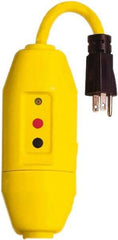 Tower - 1 Outlet, 125 Volt, 15 Amp, Yellow, Load Side User Attachable Inline GFCI - 1-15P NEMA Configuration, cUL, UL File E174279 - Americas Industrial Supply