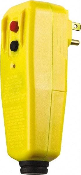 Tower - 1 Outlet, 125 Volt, 15 Amp, Yellow, Right Angle GFCI Plug - 1-15P NEMA Configuration, cUL, UL File E174279 - Americas Industrial Supply