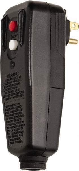 Tower - 1 Outlet, 125 Volt, 15 Amp, Black, Right Angle GFCI Plug - 1-15P NEMA Configuration, cUL, UL File E174279 - Americas Industrial Supply