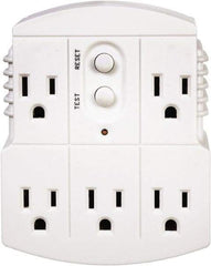 Tower - 5 Outlets, 125 Volt, 15 Amp, White, GFCI 5b Outlet Adapter - 5-15P, 5-15R NEMA Configuration, cUL, UL File E174279 - Americas Industrial Supply