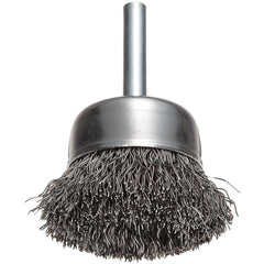 Vortec Pro 3″ Crimped Wire Cup Brush, .014″ Steel, 1/4″ Stem, Fill, Retail Pack - Americas Industrial Supply